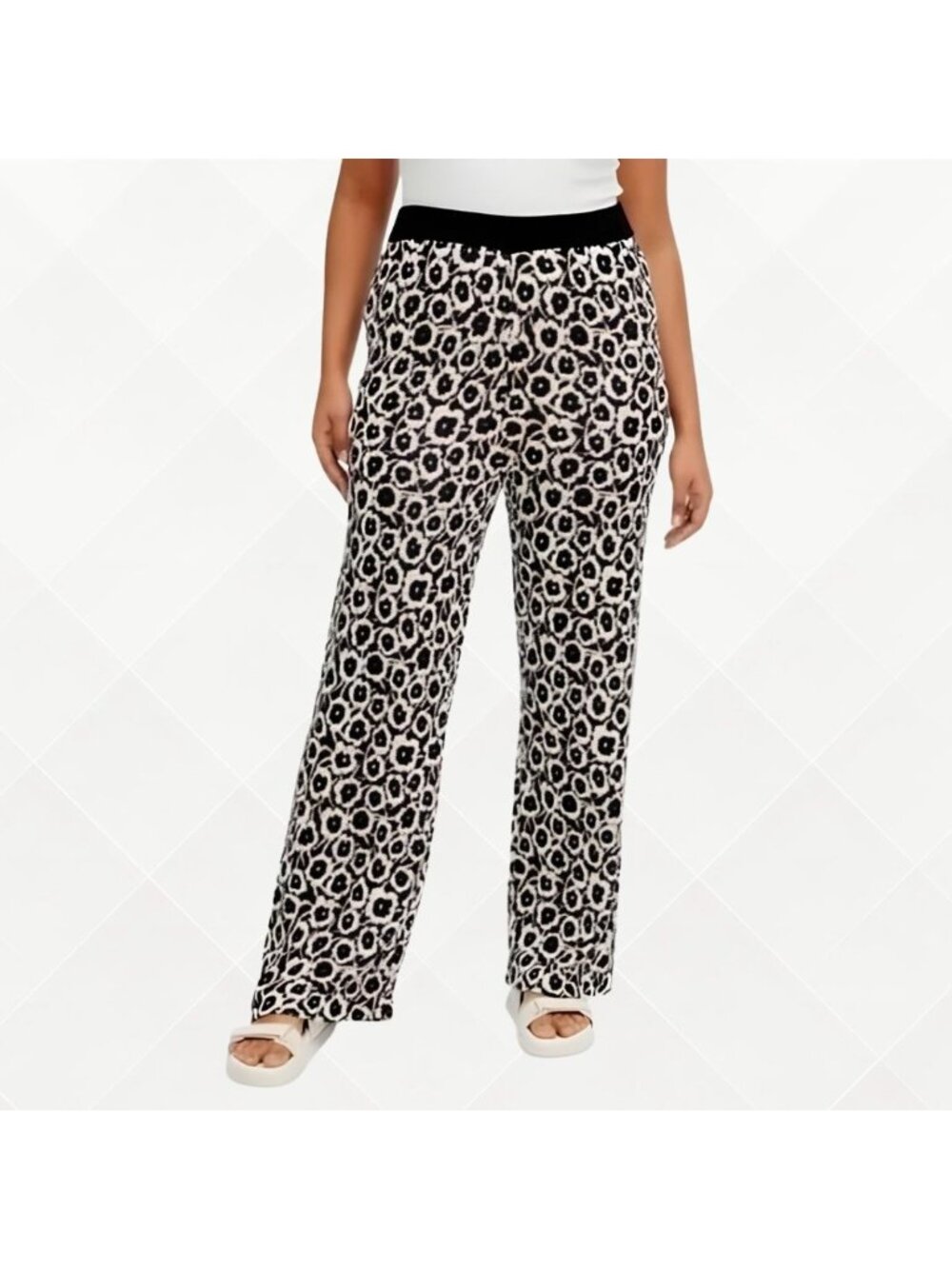 Diane von Furstenberg Floral Knit Pants • Size M • NWOT • WPT-100069
